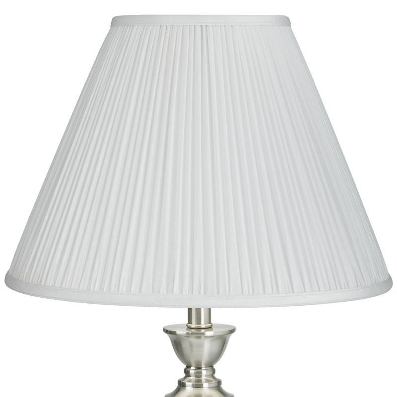Springcrest White Mushroom Pleated Medium Empire Lamp Shade 7" Top x 16" Bottom x 12" Slant x 11.25" High (Spider) Replacement with Harp and Finial, 3 of 10