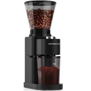 Aromaster Burr Coffee Grinder, Coffee Bean Grinder,Stainless Steel Coffee Grinder Electric, Dishwasher-Safe Parts，24 Grind Setting black - 1 of 4