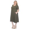 White Mark Plus Size Short Sleeve Midi Dress - 2 of 4