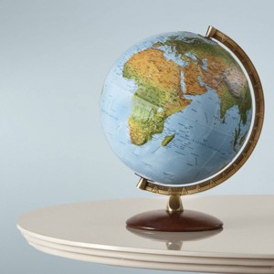 Primus Blue Ocean Physical Relief Globe - Waypoint Geographic: 12" Diameter, Plastic, Continents & Cities, 15.7" Height - 1 of 2