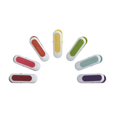 Set of 6 handy magnetic food kitchen BAG CLIPS in assorted colors NEW!