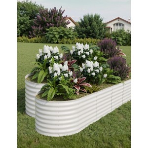 TRPOW 2 Pcs Raised Garden Beds Outdoor 8x2x2ft - Galvanized Steel Planter Box for Vegetables, Flowers, Rust-Resistant Garden Box - 1 of 4