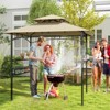 Tangkula 8 x 5 FT BBQ Grill Gazebo w/ 2 Side Shelves Storage Basket Hanging Hooks Outdoor - 3 of 4