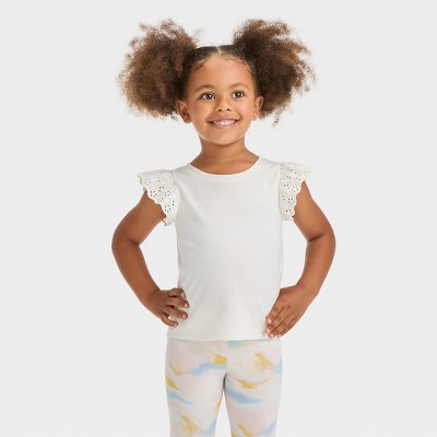 Image of Toddler Girls' Short Sleeve T-Shirt - Cat & Jack™ Cream 2T