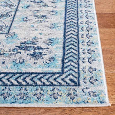 Ivory and Aqua Hand-knotted Synthetic 8' x 10' Area Rug