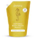 Puracy Natural Body Wash Shower Gel Refill - Coconut & Vanilla - 48 fl oz