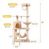 LAOTIES 55'' Multi-Level Cat Tree,Indoor Cat Tower with Scratching Posts,Hammocks,Ladders And Perches - 3 of 4
