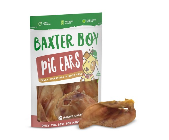 Baxter Boy Pig Ears Dog Treats - 15pk