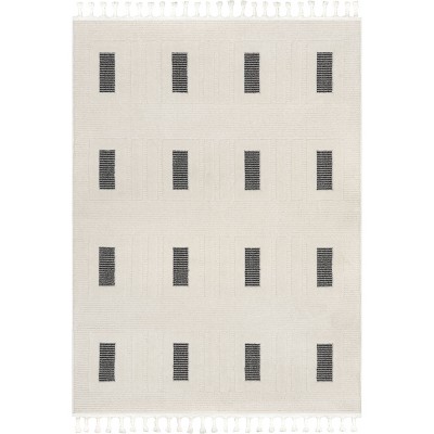 Nuloom Paccia High-Low Modern Striped Tasseled Indoor Area Rug