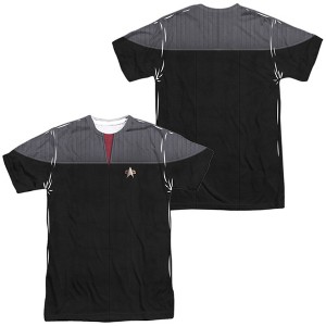 Men's Star Trek Tng Movie Command Uniform (Front Back Print) Short Sleeve Costume T-Shirt - 1 of 4