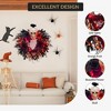 22 Inch Halloween Wreath, Door Wreath with Black Flowers, Artificial Wreath With 20 Led Lights - 4 of 4