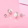 Vintage-Inspired Freshwater Cultured Pearl & White Topaz Halo Earrings - 3 of 4