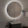 vidaXL Cabinet Bathroom Wall Vanity Mirror Cabinet with Round Mirror and LED - Black 21.3" x 21.3" x 6.9" - 3 of 4