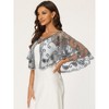 Allegra K Women's Sequin Beaded Bridal Cover-Up Evening Cape Flapper Bolero - 3 of 4