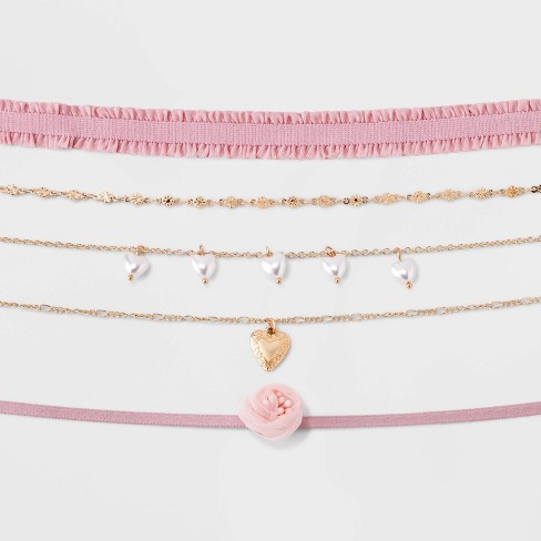 Pink store choker necklace