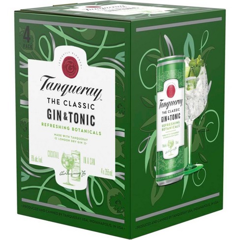 Tanqueray London Dry Gin Tonic Cocktail 4pk 355ml Cans Target