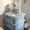 FONTOI 3 Tier Kids Storage Unit with Drawers Chest for Boys Girls Toddlers, Toy Organizer Tower for Nursery Kindergarten, Blue, 14.5"*30"*14.5" - 4 of 4