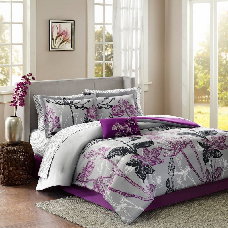 Kendall 9 Piece Comforter Set - Purple (Queen), 3 of 9