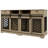 PawHut Double Dog Crate Furniture with Removable Divider for 2 Medium Dogs or 1 Large Dog, Dog Kennel Furniture with Storage, Drawers - 4 of 4