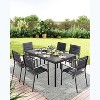 Nasitip 58" Outdoor Aluminum Dining Table for 6, Rectangle Patio Table with Non-Slip Top, Weatherproof, Black - 3 of 4