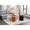 VYNXARIA Ottomans and Benches - 16.93"x16.93"x18.5" Black Soft Boucle Round Footrest Stool - 4 of 4