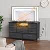 Dresser Tv Stand with 8 Drawers for 55" Tv Stand with Led Lights & Power Outlets - image 2 of 4