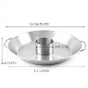 Dracelo 1pc Stainless Steel Round Roasting Pan; Chicken Roaster Rack Holder; 12.4inch/31.5cm; Thanksgiving Gift; Dishwasher Safe - 3 of 3