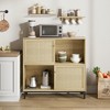 Wood coffee bar cabinet with sliding door and 4 organizers Ideal for living room kitchen or dining room Stylish and practical - 3 of 4