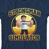 Strongman Simulator Character Lifting Weights Crew Neck Short Sleeve Navy Youth T-shirt - 2 of 3