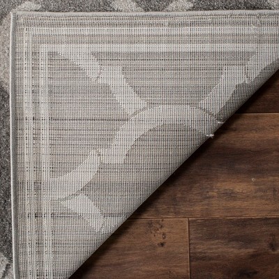 Grey and Light Grey Reversible Synthetic Area Rug, 5' x 8'