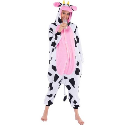 Joyfy Adult Halloween Halloween Costume Cow Pajama Outfit for Halloween Dress Up Party