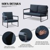 MAYEERTY 26.8 Inch +49.2 Inch 2 Pieces Accent Armchair - Padded Square Arms, Sturdy Metal Frame, Compressed Cushions - 4 of 4