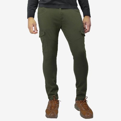 XRAY Men's Slim Fit Twill Chinos With Zipper Cargo Pockets - Mens