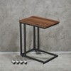 C Shaped End Table TV Tray End Table, C Shaped TV Tray With Metal Frame Rolling Casters TV Tables For Living Room For Eating Bed Table Tray - 2 of 4