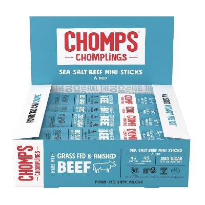 Chomps Snack Sticks Sea Salt Beef Chomplings - 12oz/24ct