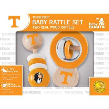 Baby Fanatic Wood Rattle 2 Pack - NCAA Tennessee Volunteers Baby Toy Set