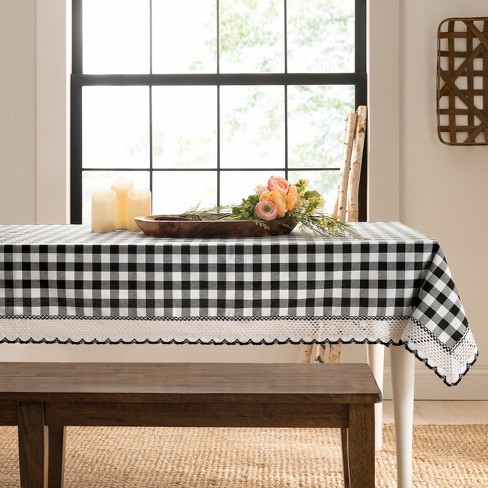 Kate Aurora All Season Black & White Plaid Country Farmhouse Coir