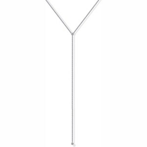 Gold Drop Lariat Necklace for Women, 14K Gold Plated CZ Station Star Beaded Chain - 1 of 4