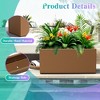 TOAOTBNBO Metal Planters Pots with Drainage Holes, Outdoor Rectangular Planter, Tall Porch Planters for Outdoor and Garden, Brown - 4 of 4