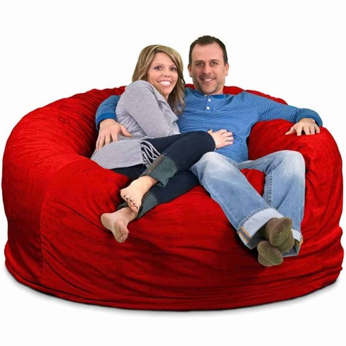 6' Huge Bean Bag Chair With Memory Foam Filling And Washable Cover Charcoal  - Relax Sacks : Target