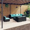 vidaXL Garden Lounge Set Black and Water Blue - 2 of 4