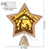 Aoibox Christmas Tree Topper Nativity Scene LED Light Up Ornament for Holiday Xmas New Year Indoor Office Tree 1 Piece 7.87 x 9.25 Inch Brown - 3 of 4