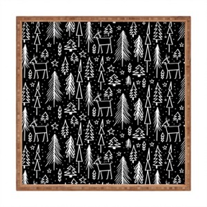 Heather Dutton Winter Wonderland Black Square Bamboo Tray - Deny Designs - 1 of 3