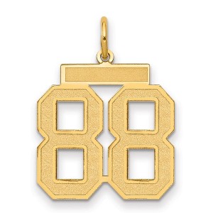 Black Bow Jewelry 14k Yellow Gold, Jersey Collection, Medium Number 88 Pendant - 1 of 3