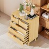 Fluted 5 Drawer Dresser for Bedroom, Modern Wood Chest of Drawers with Wide Drawers,Natural Oak - 4 of 4