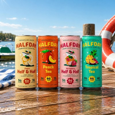 Halfday Prebiotic Iced Tea Tropical Tea - 12  fl oz Can