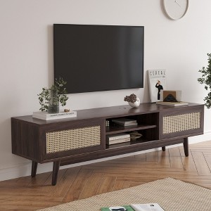 CAVINAS Stand for TV with Storage,Boho Media TV Stands and Console with Cable Management,Entertainment Center TV Stand for Living Room - 1 of 4