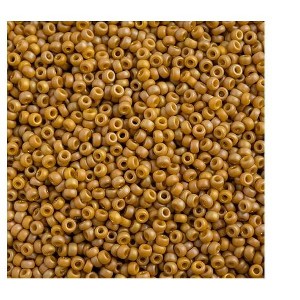 John Bead Miyuki Glass Seed Beads 11/0 (22g) Frosted Glazed Rainbow Yellow Mustard Matte AB - 1 of 2