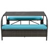 DOMETOUR U_STYLE Versatile outdoor loveseat that converts to four seats and a table, suitable for gardens and lawns - 3 of 4