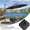 PURPLE LEAF Cantilever Umbrella Round Outdoor Patio Umbrella Aluminum Umbrella with 360°Rotation Adjustable Umbrella With Base - 2 of 4